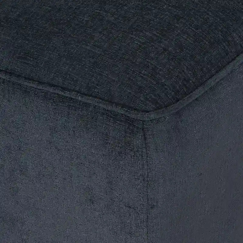 Charcoal Upholstered Double Chaise Lounge with Scroll Arms and Tufted Back