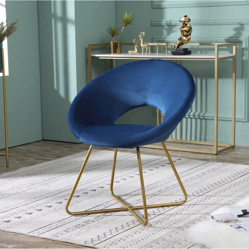 Velvet Upholstered Accent Chair Curved Back Gold Sled Base Multi-Color