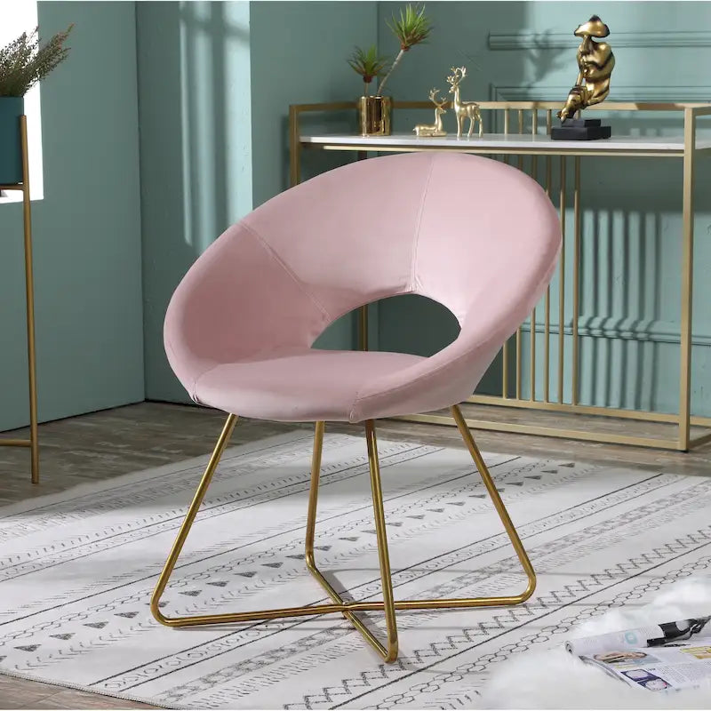 Velvet Upholstered Accent Chair Curved Back Gold Sled Base Multi-Color