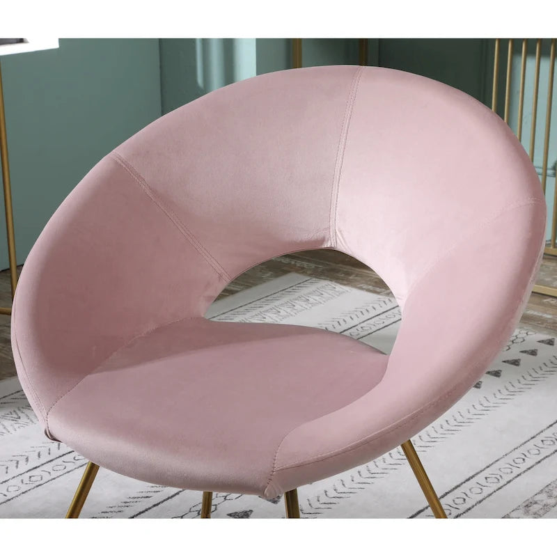 Velvet Upholstered Accent Chair Curved Back Gold Sled Base Multi-Color