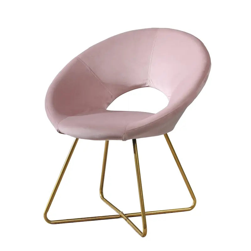 Velvet Upholstered Accent Chair Curved Back Gold Sled Base Multi-Color