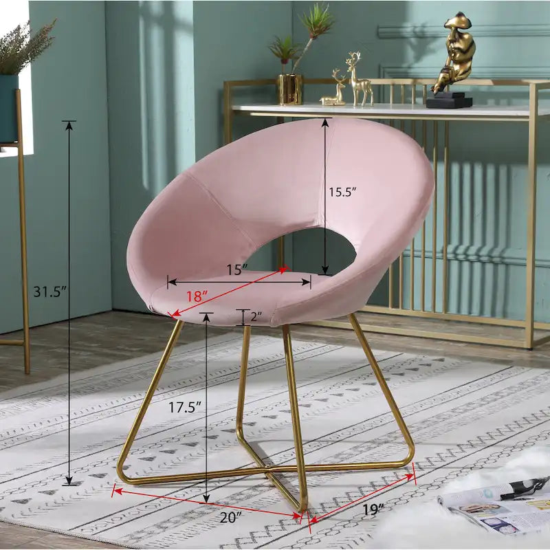 Velvet Upholstered Accent Chair Curved Back Gold Sled Base Multi-Color