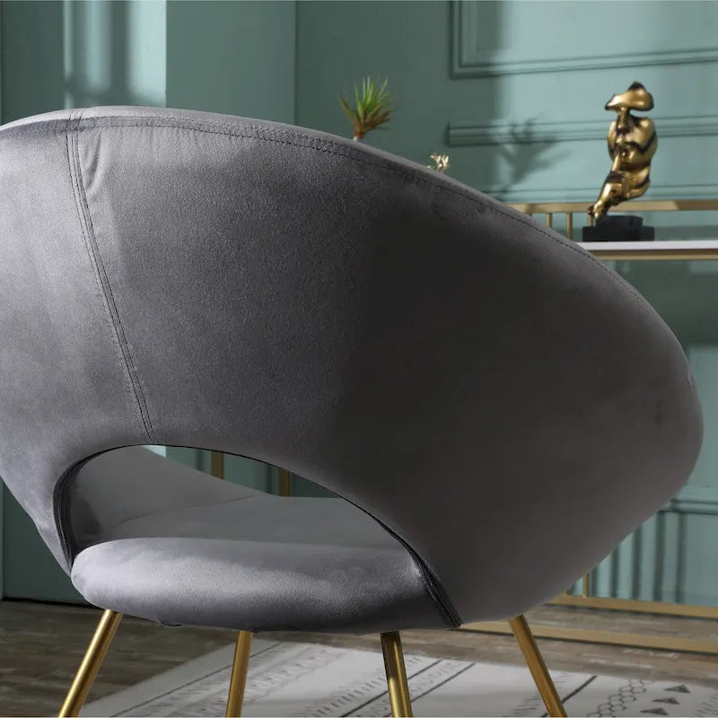 Velvet Upholstered Accent Chair Curved Back Gold Sled Base Multi-Color