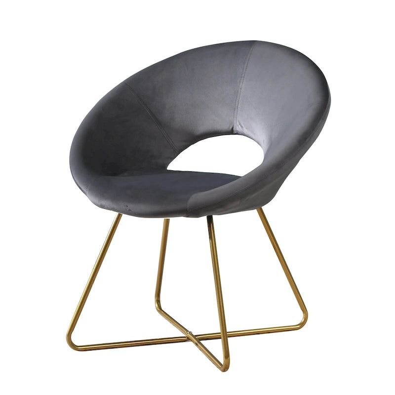 Velvet Upholstered Accent Chair Curved Back Gold Sled Base Multi-Color