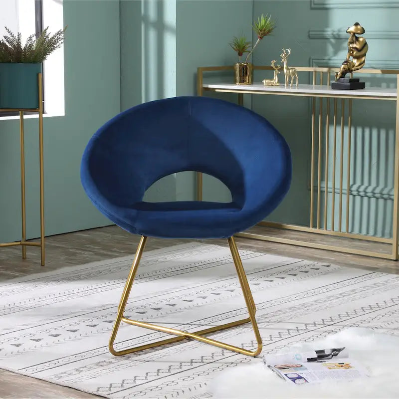 Velvet Upholstered Accent Chair Curved Back Gold Sled Base Multi-Color