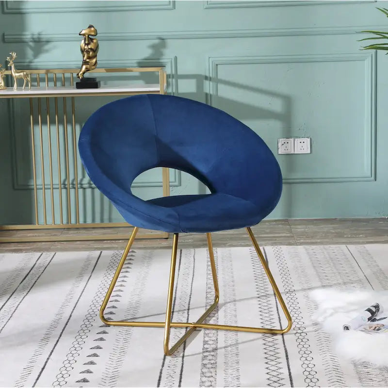 Velvet Upholstered Accent Chair Curved Back Gold Sled Base Multi-Color
