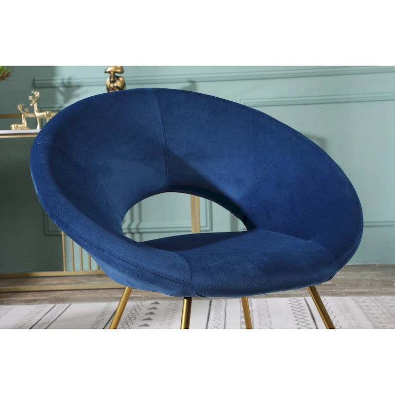Velvet Upholstered Accent Chair Curved Back Gold Sled Base Multi-Color