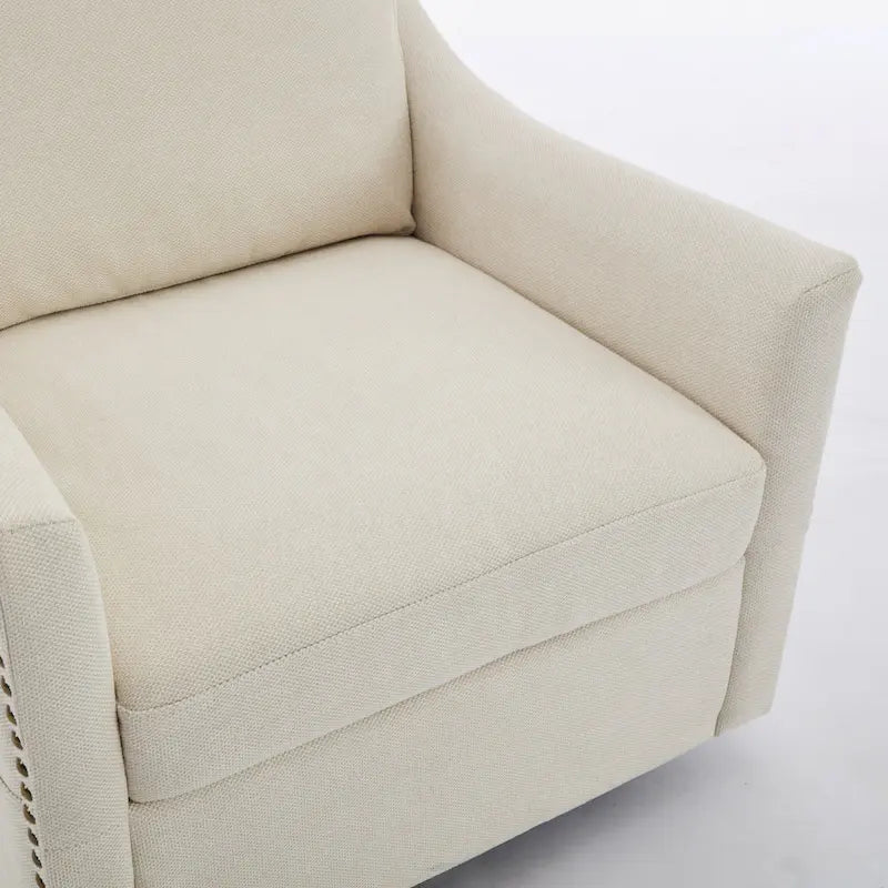 Fauteuil d'appoint moderne blanc crème de 30,3 po avec USB