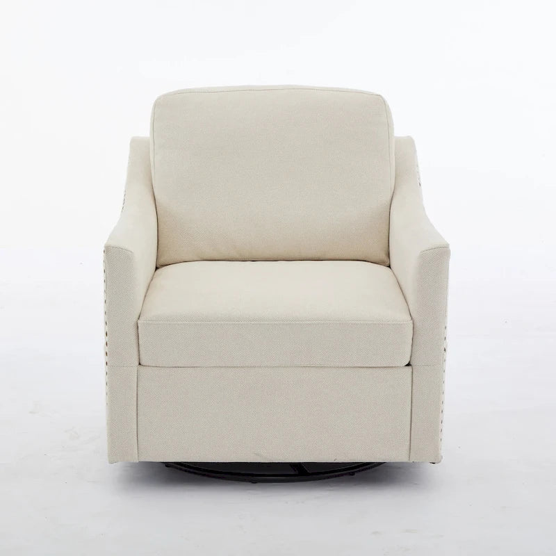 Fauteuil d'appoint moderne blanc crème de 30,3 po avec USB
