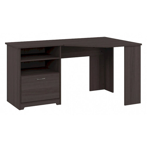 Bureau d'angle en L de 60W avec tiroir de rangement pour dossiers et gestion des câbles
