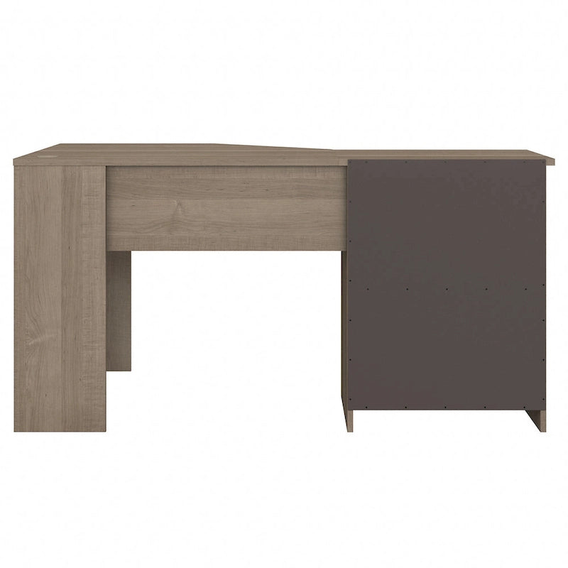 Bureau d'angle en L de 60W avec tiroir de rangement pour dossiers et gestion des câbles