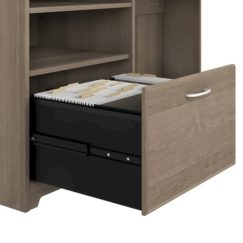 Bureau d'angle en L de 60W avec tiroir de rangement pour dossiers et gestion des câbles