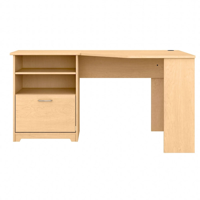 Bureau d'angle en L de 60W avec tiroir de rangement pour dossiers et gestion des câbles