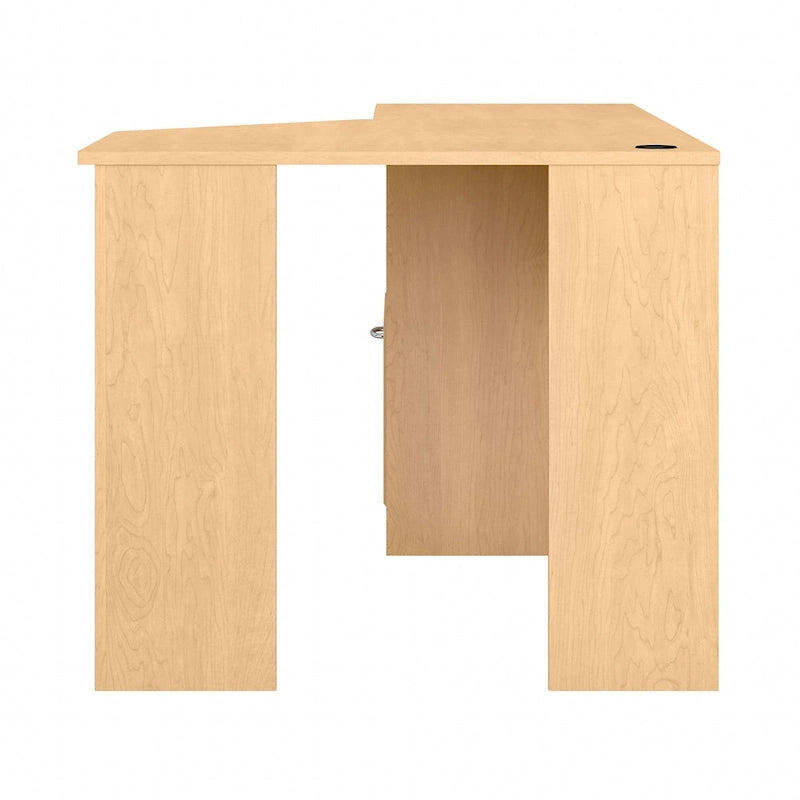 Bureau d'angle en L de 60W avec tiroir de rangement pour dossiers et gestion des câbles