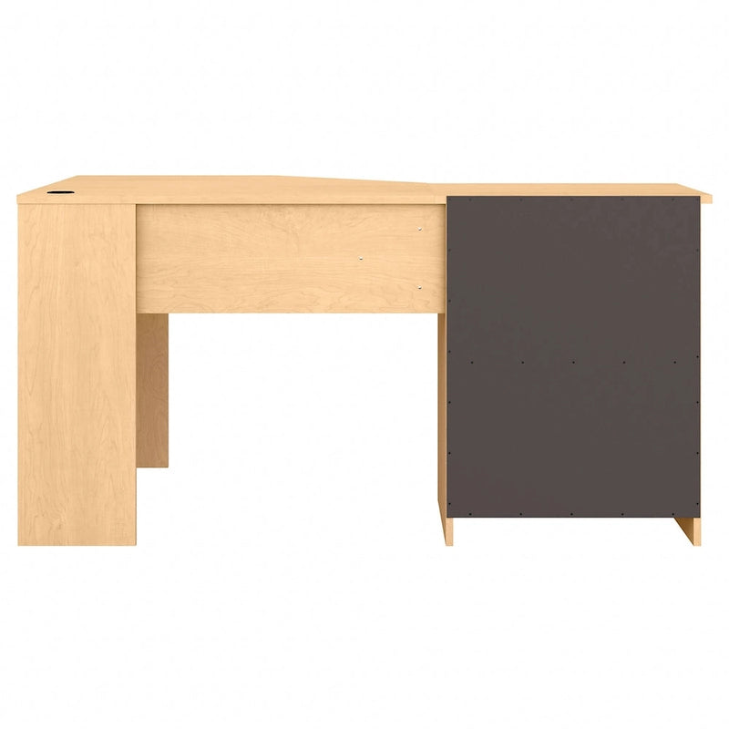Bureau d'angle en L de 60W avec tiroir de rangement pour dossiers et gestion des câbles