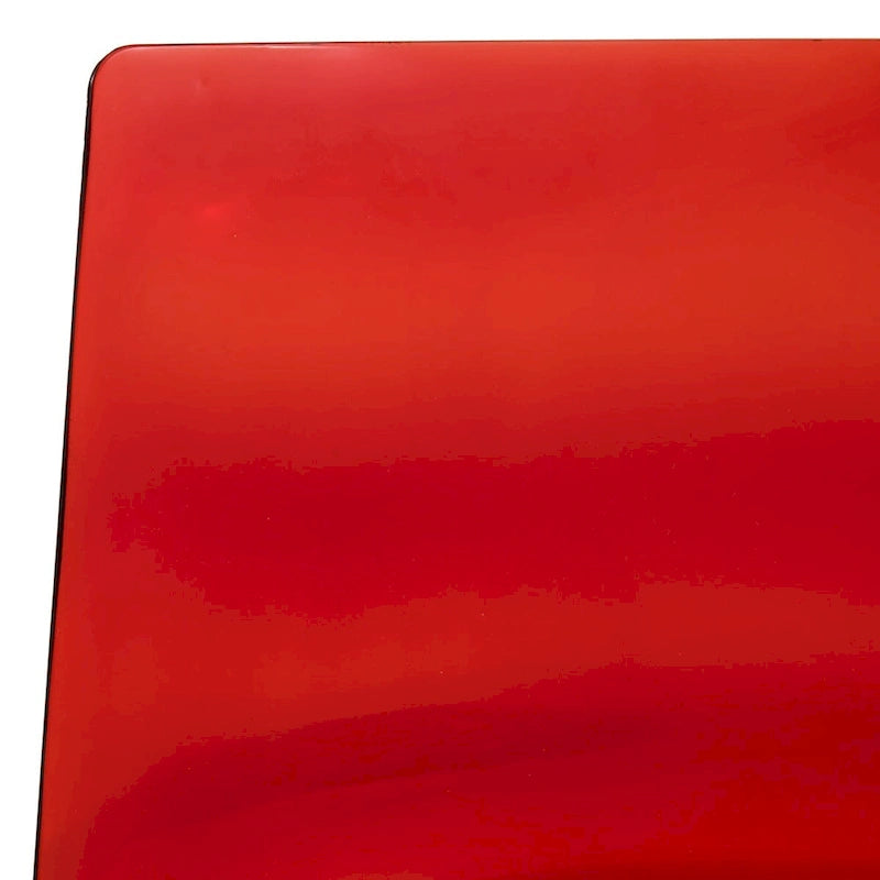 Chaise de salle à manger en acrylique transparent avec pieds chromés motif ondulé empilable
