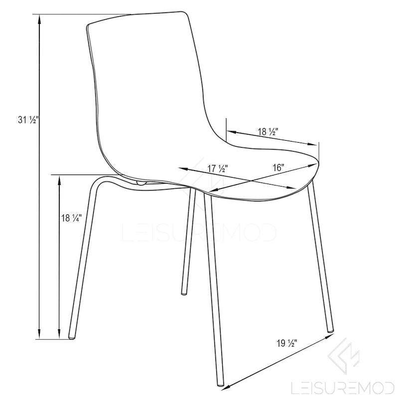 Chaise de salle à manger en acrylique transparent avec pieds chromés motif ondulé empilable