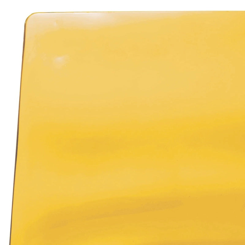 Chaise de salle à manger en acrylique transparent avec pieds chromés motif ondulé empilable