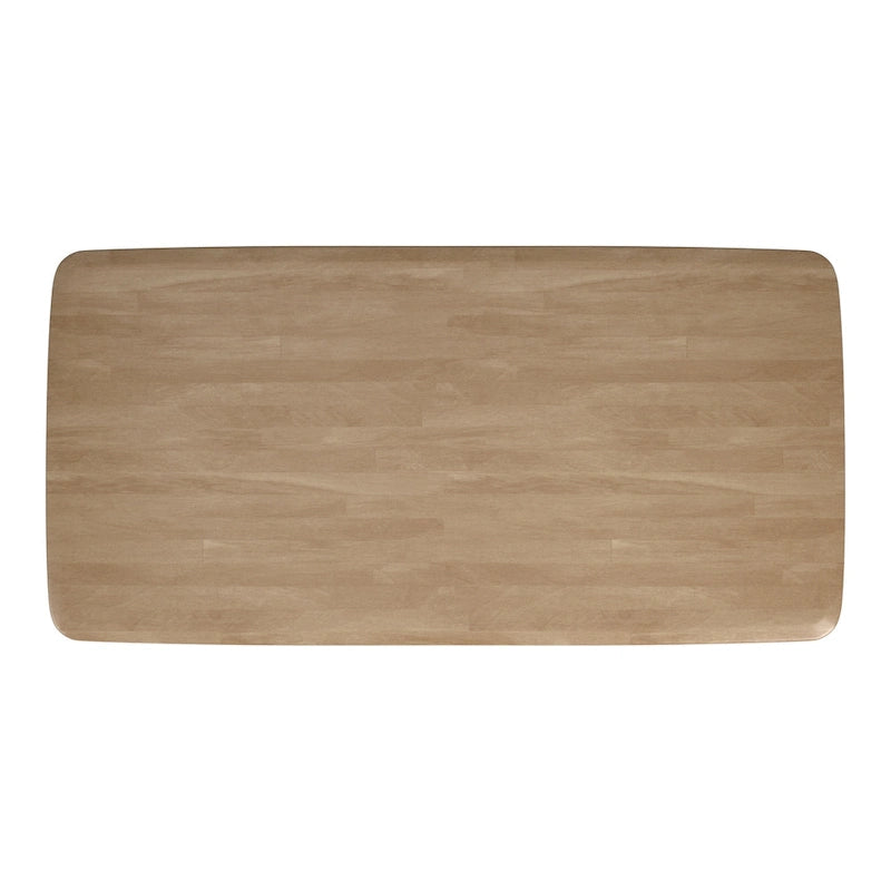 Table à manger Wave Ripple en bois d'hévéa massif, finition noyer foncé naturel