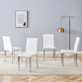 Lot de 4 chaises de salle à manger, chaises d'appoint sans accoudoirs rembourrées, chaises de salon modernes en cuir PU avec dossier pour salle à manger