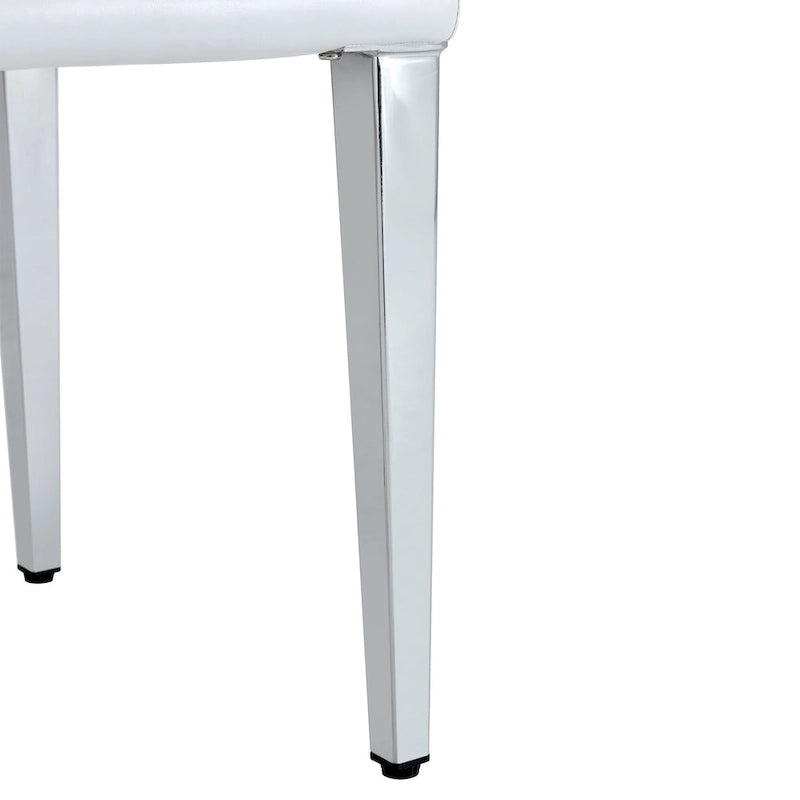 Lot de 4 chaises de salle à manger, chaises d'appoint sans accoudoirs rembourrées, chaises de salon modernes en cuir PU avec dossier pour salle à manger