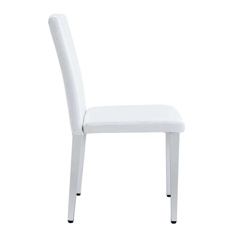 Lot de 4 chaises de salle à manger, chaises d'appoint sans accoudoirs rembourrées, chaises de salon modernes en cuir PU avec dossier pour salle à manger