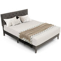 Costway Bed Frame Upholstered Platform Bed with Tufted Headboard