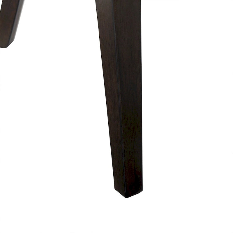 Chaise de salle à manger à oreilles avec accoudoirs, revêtement floral beige, clous décoratifs en bronze et pieds en bois foncé