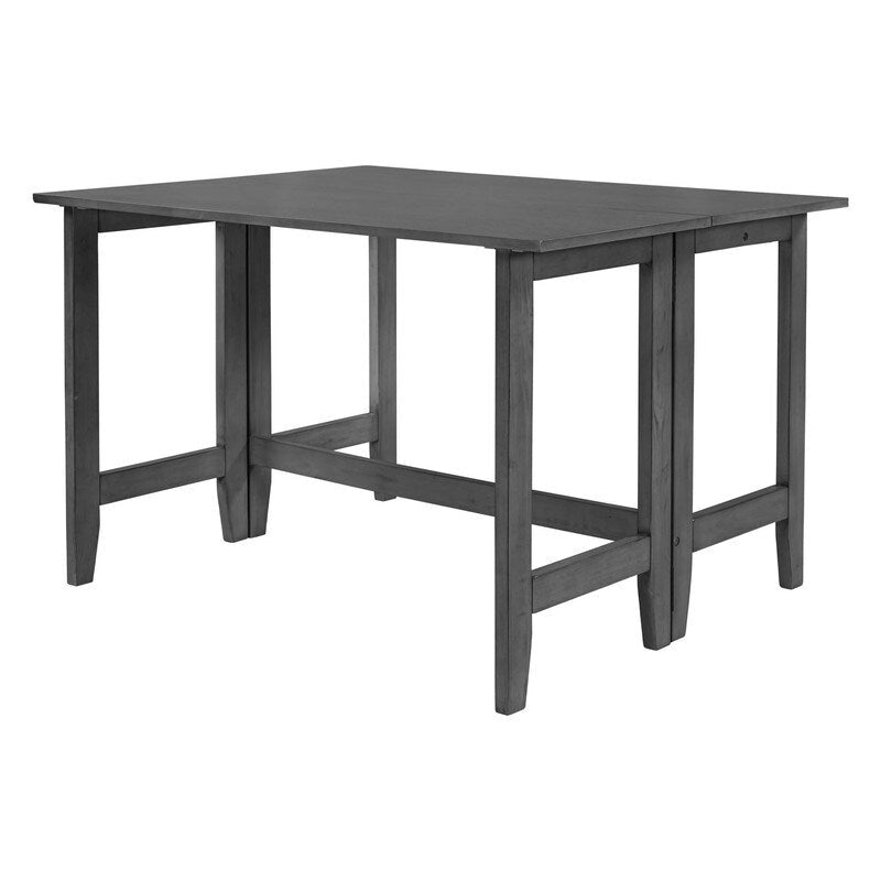 Table de salle à manger blanche avec plateau rabattable en bois d'acacia et pieds en caoutchouc