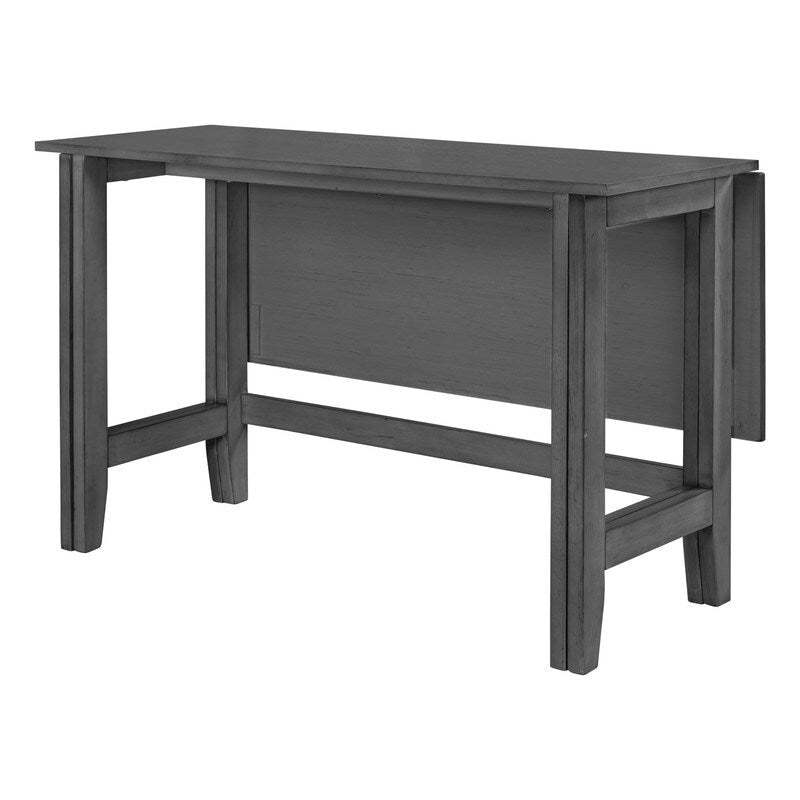 Table de salle à manger blanche avec plateau rabattable en bois d'acacia et pieds en caoutchouc