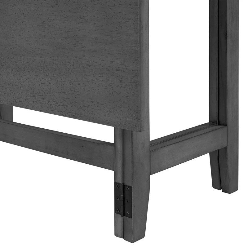 Table de salle à manger blanche avec plateau rabattable en bois d'acacia et pieds en caoutchouc