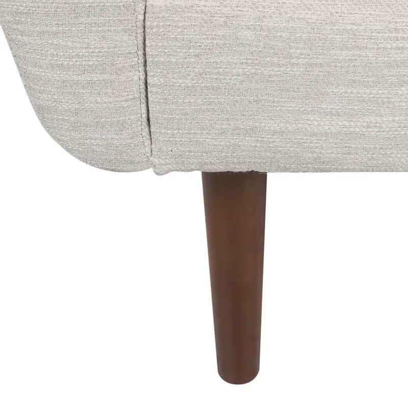 Upholstered Club Chair with Removable Accent Pillows and Walnut Wood Legs