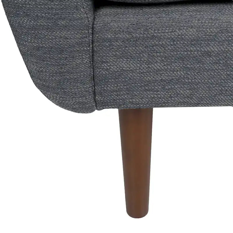 Upholstered Club Chair with Removable Accent Pillows and Walnut Wood Legs