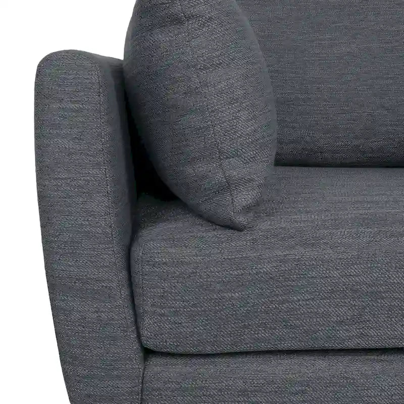 Upholstered Club Chair with Removable Accent Pillows and Walnut Wood Legs
