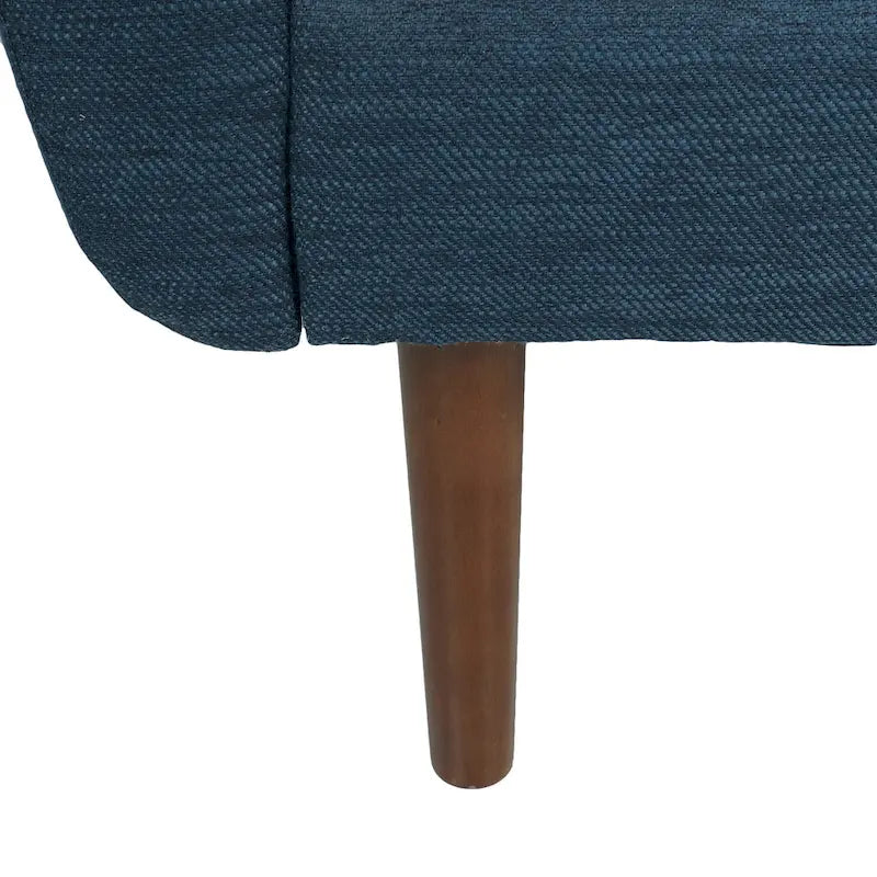 Upholstered Club Chair with Removable Accent Pillows and Walnut Wood Legs