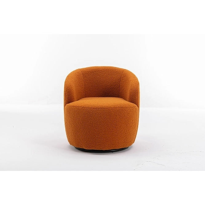 Fauteuil d'appoint pivotant en tissu Teddy doux avec rotation à 360°, rose clair, bleu, gris, orange
