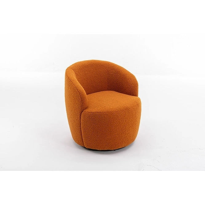 Fauteuil d'appoint pivotant en tissu Teddy doux avec rotation à 360°, rose clair, bleu, gris, orange