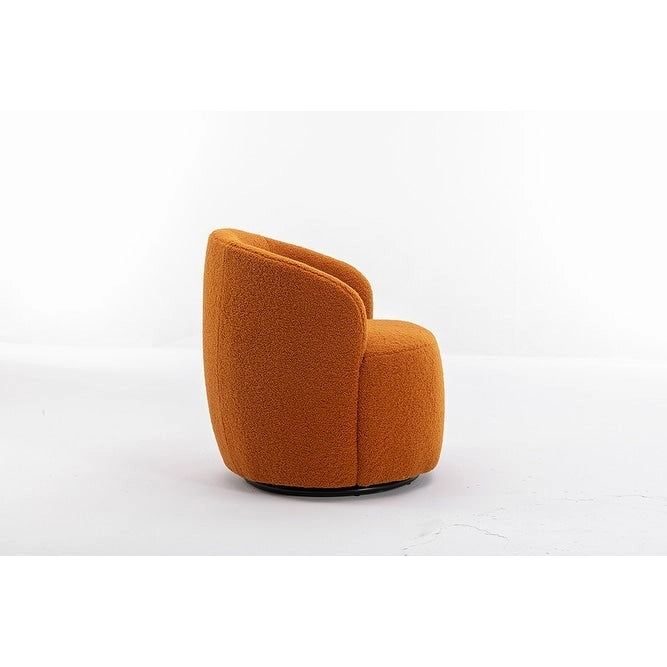 Fauteuil d'appoint pivotant en tissu Teddy doux avec rotation à 360°, rose clair, bleu, gris, orange