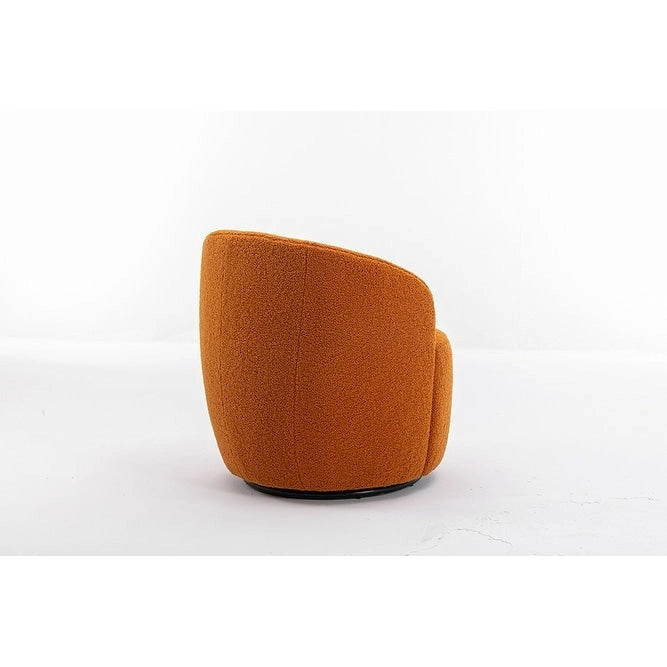 Fauteuil d'appoint pivotant en tissu Teddy doux avec rotation à 360°, rose clair, bleu, gris, orange