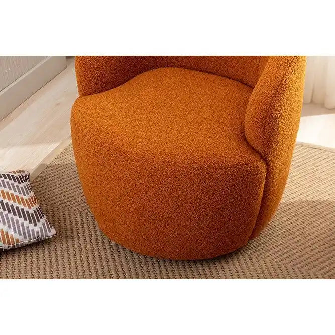 Fauteuil d'appoint pivotant en tissu Teddy doux avec rotation à 360°, rose clair, bleu, gris, orange