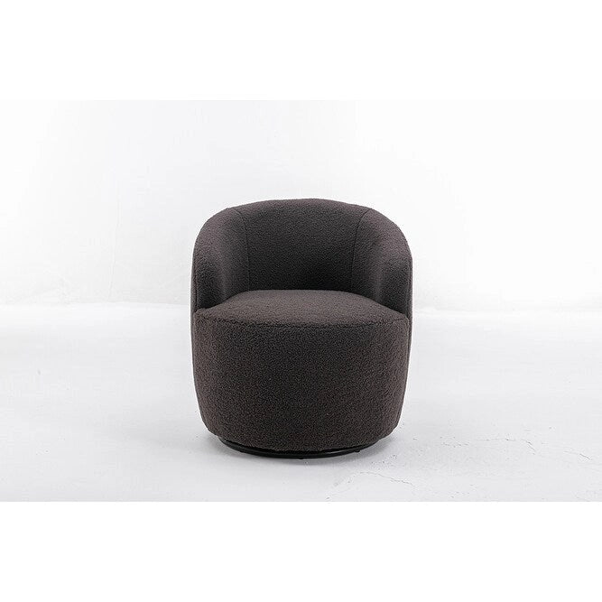Fauteuil d'appoint pivotant en tissu Teddy doux avec rotation à 360°, rose clair, bleu, gris, orange
