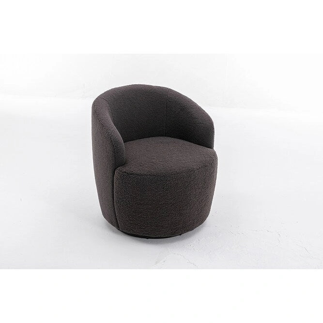 Fauteuil d'appoint pivotant en tissu Teddy doux avec rotation à 360°, rose clair, bleu, gris, orange