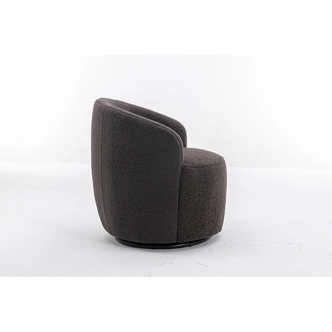 Fauteuil d'appoint pivotant en tissu Teddy doux avec rotation à 360°, rose clair, bleu, gris, orange