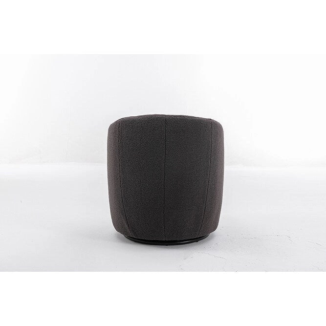 Fauteuil d'appoint pivotant en tissu Teddy doux avec rotation à 360°, rose clair, bleu, gris, orange
