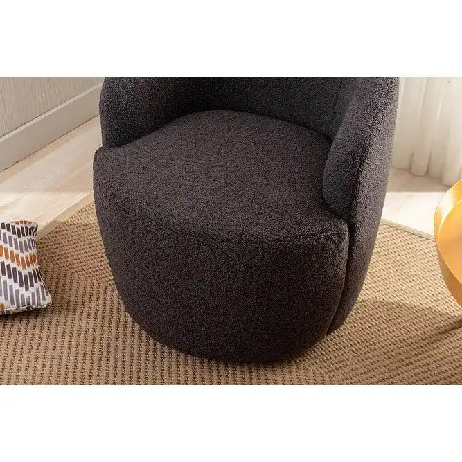 Fauteuil d'appoint pivotant en tissu Teddy doux avec rotation à 360°, rose clair, bleu, gris, orange