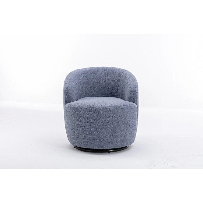 Fauteuil d'appoint pivotant en tissu Teddy doux avec rotation à 360°, rose clair, bleu, gris, orange