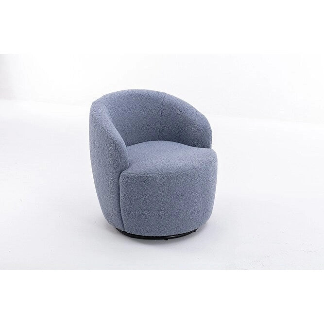 Fauteuil d'appoint pivotant en tissu Teddy doux avec rotation à 360°, rose clair, bleu, gris, orange