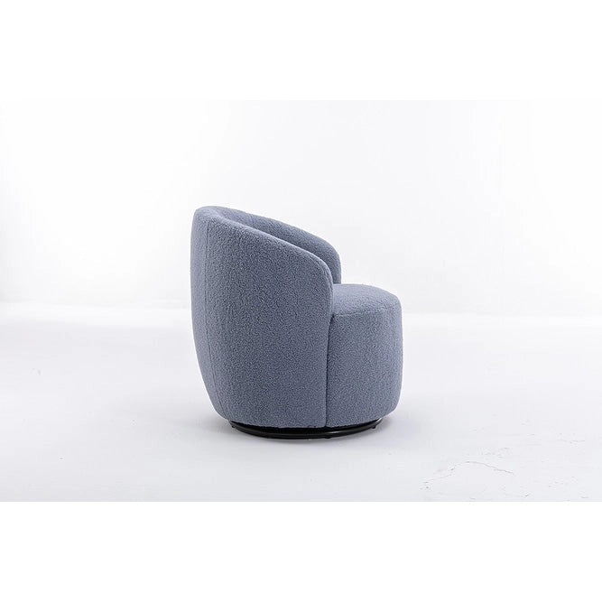 Fauteuil d'appoint pivotant en tissu Teddy doux avec rotation à 360°, rose clair, bleu, gris, orange