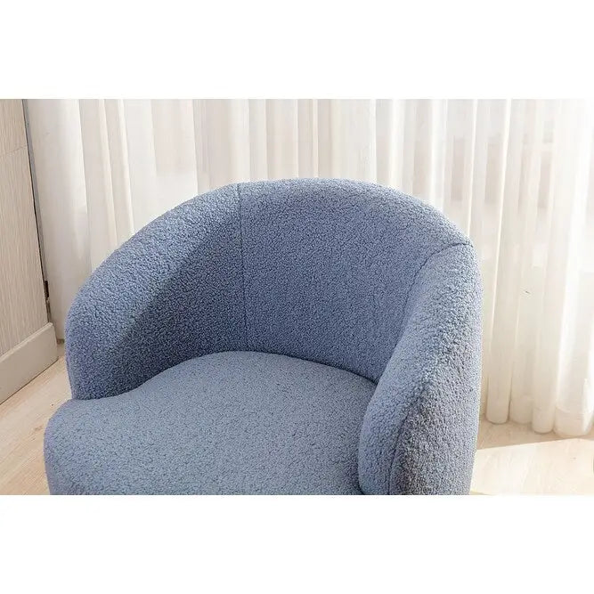 Fauteuil d'appoint pivotant en tissu Teddy doux avec rotation à 360°, rose clair, bleu, gris, orange