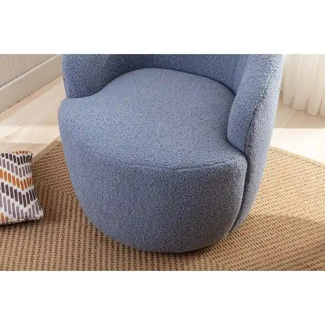 Fauteuil d'appoint pivotant en tissu Teddy doux avec rotation à 360°, rose clair, bleu, gris, orange